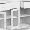 NicBex 54" Modern 3-Doors Sideboard,Kitchen Storage Cabinets with 3 Drawers and 3 Tempered Glass Doors for Kitchen and Dining Room,Dark Brown/White - 4 of 4