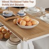 Wooden Kitchen Island, Bakers Rack with Storage, Large Kitchen Island Table with 3 Tier Microwave Stand Oven Shelf, 6 Hooks - 4 of 4