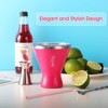 Itopfox Stainless Steel Martini Tumbler with Lid & Silicone Straw - Vacuum Insulated Elegant Design for Chilled Drinks (Red) - 2 of 4