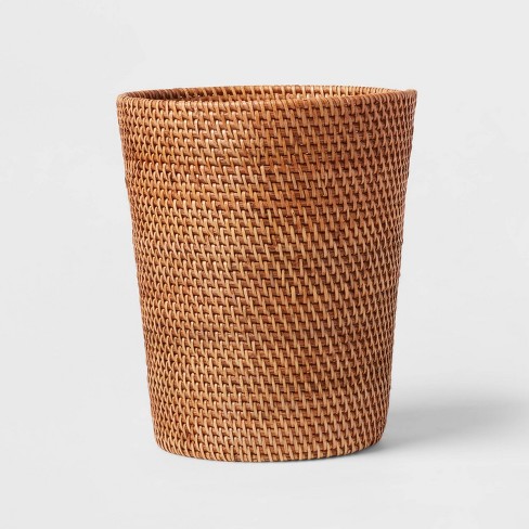 Rattan Small Cylinder Bathroom Bin/ Rattan Toilet Roll Holder / Rattan  Cylinder Paper Bin/ Waste Bin Bathroom Storage Basket 