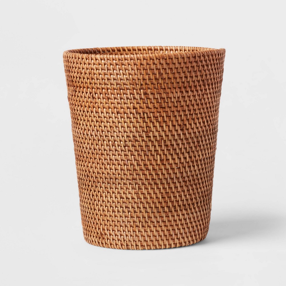 Photos - Other interior and decor Rattan Wastebasket Light Brown - Threshold™