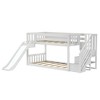 Low Bunk With Stairs, Easy Slide & Light Pink & White Farmhouse Curtain - 3 of 4