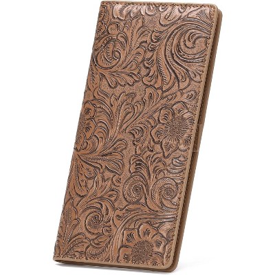 BEAFUP Leather Women Wallet RFID Slim Wallets for Women,Thin Ladies Credit Card Holder Bifold Billfold with 11 Card Slots & ID Window,Brown