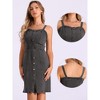 Allegra K Women's Button Down Sweetheart Neckline Sleeveless Summer Knee Length Denim Bodycon Sundress - 2 of 4
