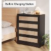 4 Drawer Dresser for Bedroom, Rattan Chest of Dressers with Metal Handle - 4 of 4