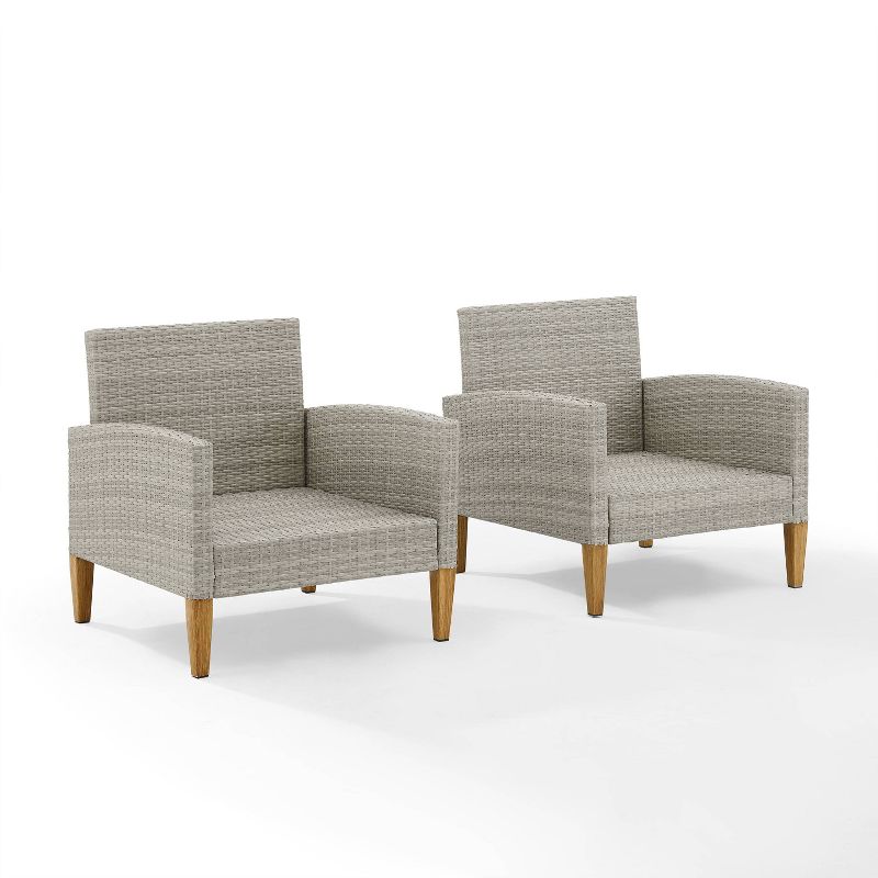 Capella Outdoor Wicker 2 Pc Chair Set Gray/Acorn - Crosley, 5 of 14