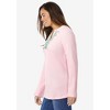 Woman Within Plus Size Embroidered Thermal Henley Tee - 4 of 4