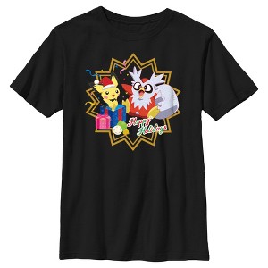 Boy's Pokemon Christmas Pikachu and Delibird Happy Holidays T-Shirt - 1 of 4