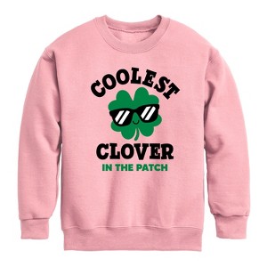 Boys' - Instant Message - St. Patrick's Day Coolest Clover in the Patch Graphic Long Sleeve Fleece Sweatshirt - 1 of 3