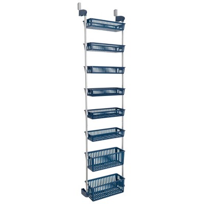 Navy 8-Tier Over-The-Door Pantry Organizer with Steel Frame
