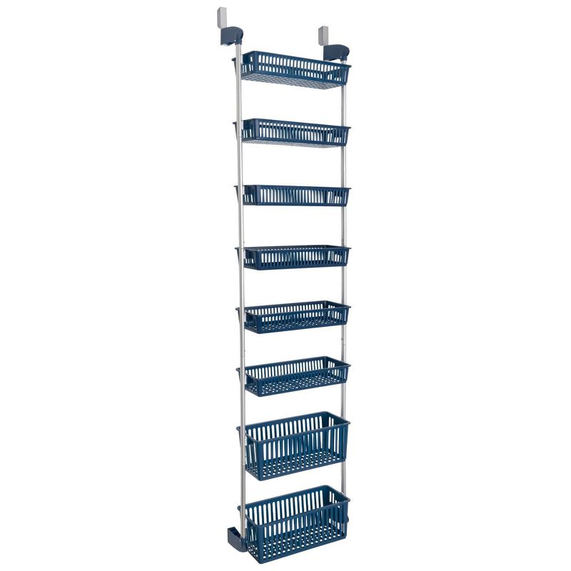 Smart Design 8-Tier Over The Door Hanging Pantry Organizer with 6 full Baskets and 2 Deep Baskets Blue, 2 of 9