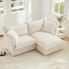 Oversized 83.4" Chenille Slipcovered L-Shaped Modular Sectional Sofa with French Edges and Removable Covers - 2 of 4
