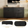 TV Stand With 2 Drawers And Adjustable Shelves For TVs Up To 70",Versatile Wood Grain TV Stand With Handles,TV Stand For Living Room -Maison Boucle - 3 of 4