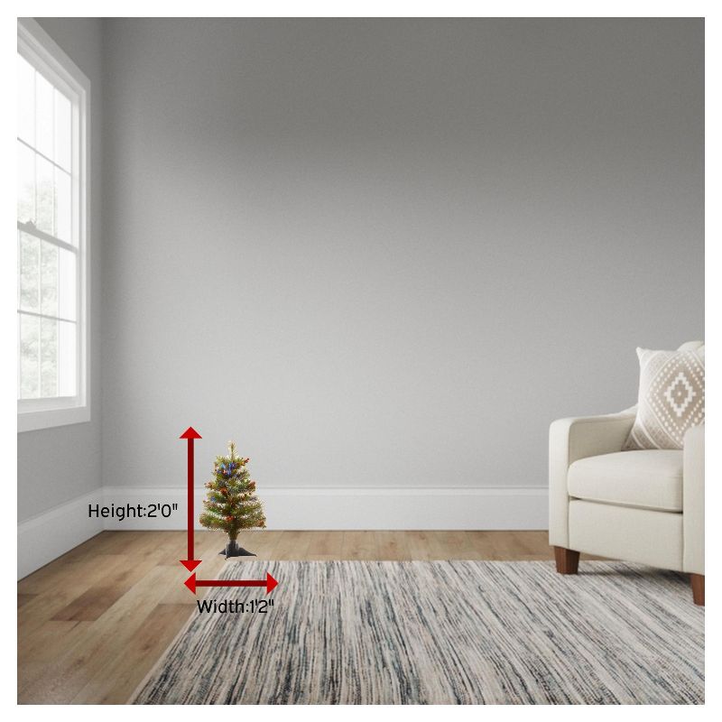 National Tree Company 24&#34; Pre-lit Artificial Christmas Tree LED Fiber Optic Crestwood Spruce, 2 of 4