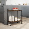 vidaXL Kitchen Trolley Smoked Oak 23.8 in.x12.2 in.x28.5 in. Engineered Wood - 3 of 4