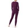 Fruit of the Loom Women's and Plus Thermal Stretch Fleece Top and Pant Set - 3 of 4