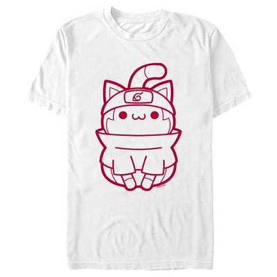 Men's Naruto Nyaruto Sasuke Outline T-Shirt