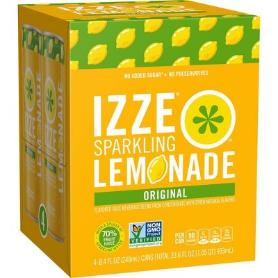 IZZE Sparkling Lemonade Beverage - 4pk/8.4 fl oz Cans