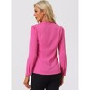 Allegra K Women's Elegant V Neck Work Office Button Up Shirt - 4 of 4