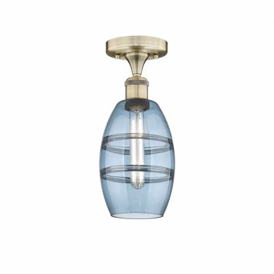 Vaz - 1 Light Semi-Flush Mount In Industrial Style-8.25 Inches Tall and 5.88 Inches Wide