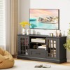Costway Farmhouse TV Stand for TVs up to 70" Media Center with Glass Doors Cubbies & Drawer Green/White/Black - 4 of 4