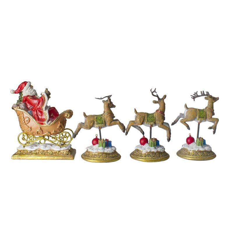 Northlight Set of 4 Santa and Reindeer Christmas Stocking Holders 9.5", 4 of 5