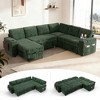 Dyonery sofa, with a pull-out bed, 5-seat sofa, adjustable backrest, storage space, small table and cup holder, tool-free assembly - 3 of 4