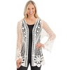 Collections Etc Beautiful Crochet and Floral Lace Open-Front Jacket - 4 of 4