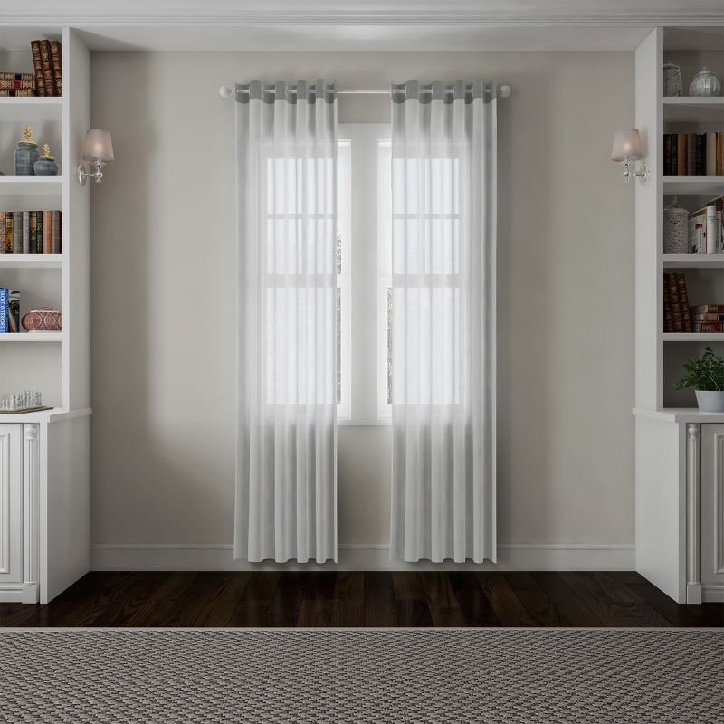 Lavish Home 3/4-Inch Curtain Rod - Decorative Ball Finials & Hardware for Home Decor - 48-84-Inch (White), 5 of 7