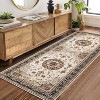 Boho Vintage Washable Area Rug, Gray Medallion Low Pile Non Slip Carpet for Living Room, Bedroom, Kitchen, or Dining Room, Pet Friendly - 2 of 4