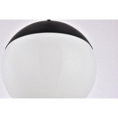 Eclipse Black and Frosted White Glass Plug-In Pendant