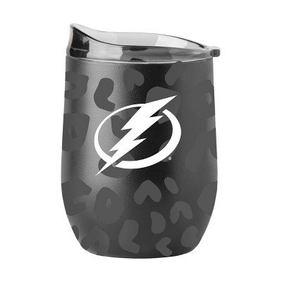 NHL Tampa Bay Lightning 16oz Leopard Powder Coat Curved Beverage Can - Black