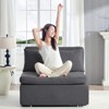 Mjkone Full/Queen Size Sofa Bed, 2 in 1 Convertible Linen Loveseat Sleeper Sofa Couch with Cushions - 3 of 4