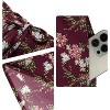 Women's High Waisted Pleated Flowy Maxi Skirt - Summer Casual with Pockets Flower Wine Red - 4 of 4