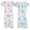 JEFFRICO Womens 2 Pack Nightgowns Short Sleeve Sleepwear Soft Pajama Dress Nightshirts - 2 of 4