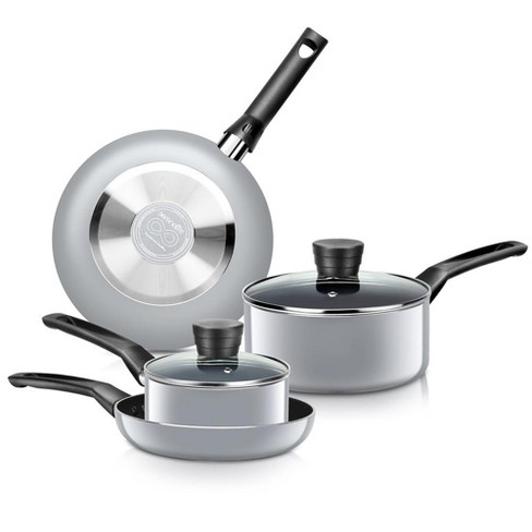 Serenelife 15 Piece Essential Home Heat Resistant Non Stick Kitchenware  Cookware Set W/ Fry Pans, Sauce Pots, Dutch Oven Pot, And Kitchen Tools,  Black : Target