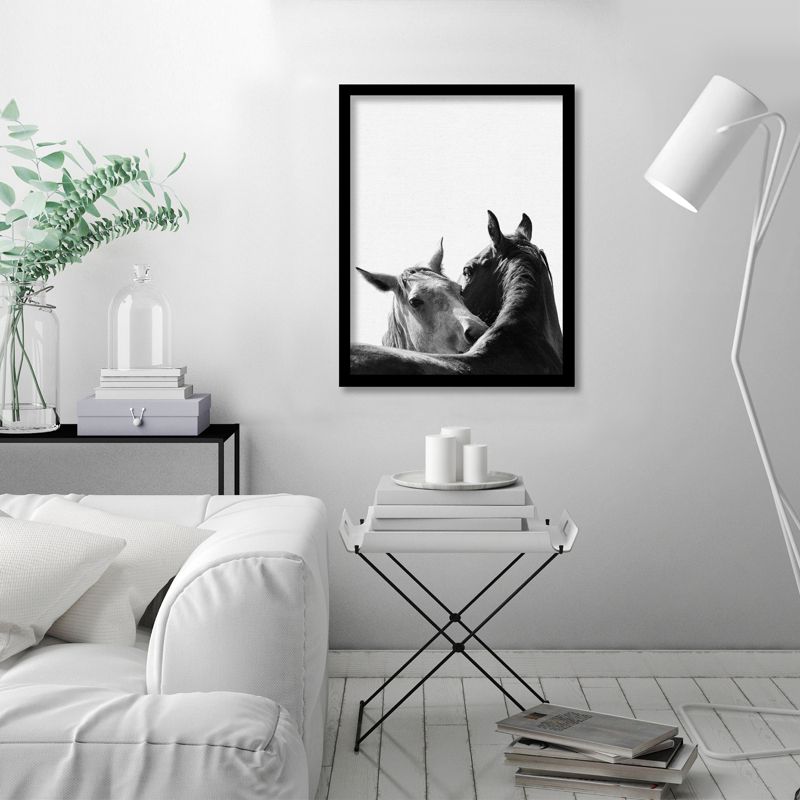 Americanflat Animal Minimalist Horses In Love By Nuada Black Frame Wall Art, 3 of 9