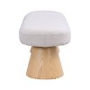 Dining Bench with Upholstered Fabric Seat, Foam Filling Ottoman with Wood Legs & Non-slip Foot Pads for Multi-Functional Use-Baofuwish - 3 of 4