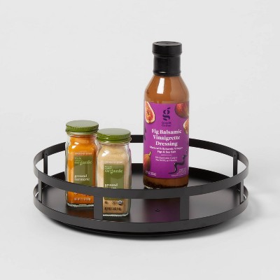 1-Tier Metal Lazy Susan Turntable Black - Brightroom™: Round Steel Serving Tray, Powder-Coated Finish, 11 Diameter