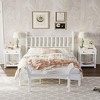 NicBex Retro Style Queen Wood Platform Bed Frame with Gourd Shaped Headboard,Solid Wood Slats Support,No Box Spring Needed,Easy Assembly,Walnut/White - 3 of 4