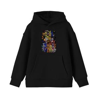 Five Nights at Freddy's Character Collage Youth Black Graphic Hoodie