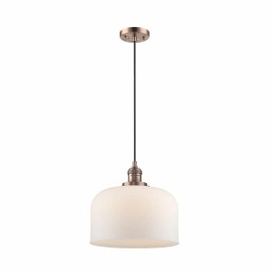 Bell - 1 Light Cord Hung Mini Pendant In Industrial Style-8 Inches Tall and 12 Inches Wide - 1 of 1