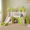 NAYSAYE Playground Slide Toddler Climber Playset with Bridge Tunnel and Basketball Hoop for Indoor Outdoor Play, Green, 72"*66.1"*69.45" - 2 of 4