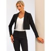Allegra K Women's Long Sleeve Open Front Notched Lapel Business Cropped Blazers - 3 of 4