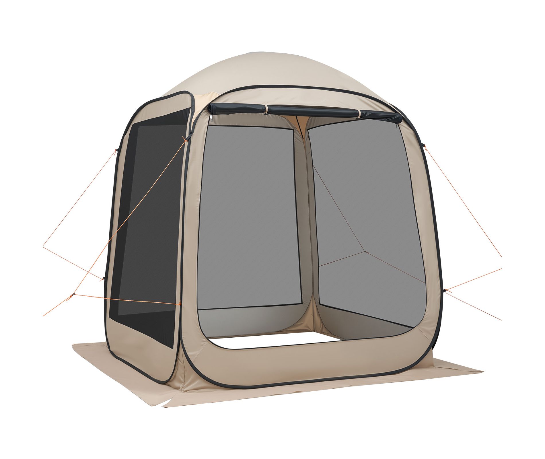 VEVOR Screen House Tent, 6 x 6 ft, 4-6 Person Pop Up Screen Tent, Portable Screened in Canopy with Carry Bag, Netting Sides, Ground Stakes, Beige