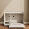TiramisuBest White Hidden Cat Litter Box Enclosure with Top/Side Fence, Wooden Pet House Side Table for Living Room/Bedroom, Fits Most Litter Boxes - 2 of 4