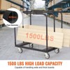 VEVOR Drywall Cart, 1500 LBS Panel Dolly Cart with 36.02" x 24.02" Deck and 5" Swivel Wheels, Heavy-Duty Drywall Sheet Cart - 3 of 4