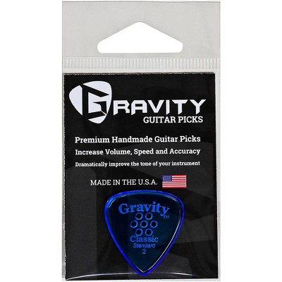 GRAVITY PICKS Classic Standard Polished Blue Multi-Hole Guitar Picks 2.0 mm