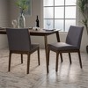 XINGHANZHENXUAN Set of 2 Modern Upholstered Dining Chairs, Sleek Fabric Design with Wooden Legs - 4 of 4