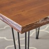 Christopher Knight Home 33.5" Chana Industrial Live Edge Square Dining Table Natural: 4-Seat Kitchen Table, Iron Frame - 3 of 4